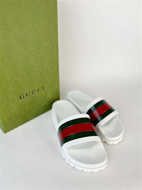 gucci kids stripped slides sandals|Designer Girls' Shoes & Sneakers .